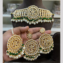 Hira Collection Designer Kundan Stone And Beads Heavy Choker Necklace Set