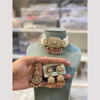 Hira Collections Premium Polki Kundan Choker Necklace Set with Earrings for Festive Wear