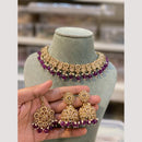 Hira Collections Premium Polki Kundan Necklace Set with Earrings for Festive Wear