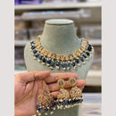 Hira Collections Premium Polki Kundan Necklace Set with Earrings for Festive Wear