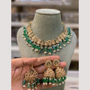 Hira Collections Premium Polki Kundan Necklace Set with Earrings for Festive Wear