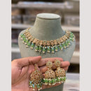 Hira Collections Premium Polki Kundan Necklace Set with Earrings for Festive Wear