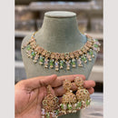 Hira Collections Premium Polki Kundan Necklace Set with Earrings for Festive Wear