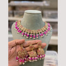 Hira Collections Premium Polki Kundan Necklace Set with Earrings for Festive Wear