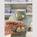 Hira Collections Elegant Polki Kundan Choker Necklace Set for Brides and Party Wear