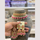 Hira Collections Traditional Polki Kundan Choker Necklace Set with Earrings for Festive Wear