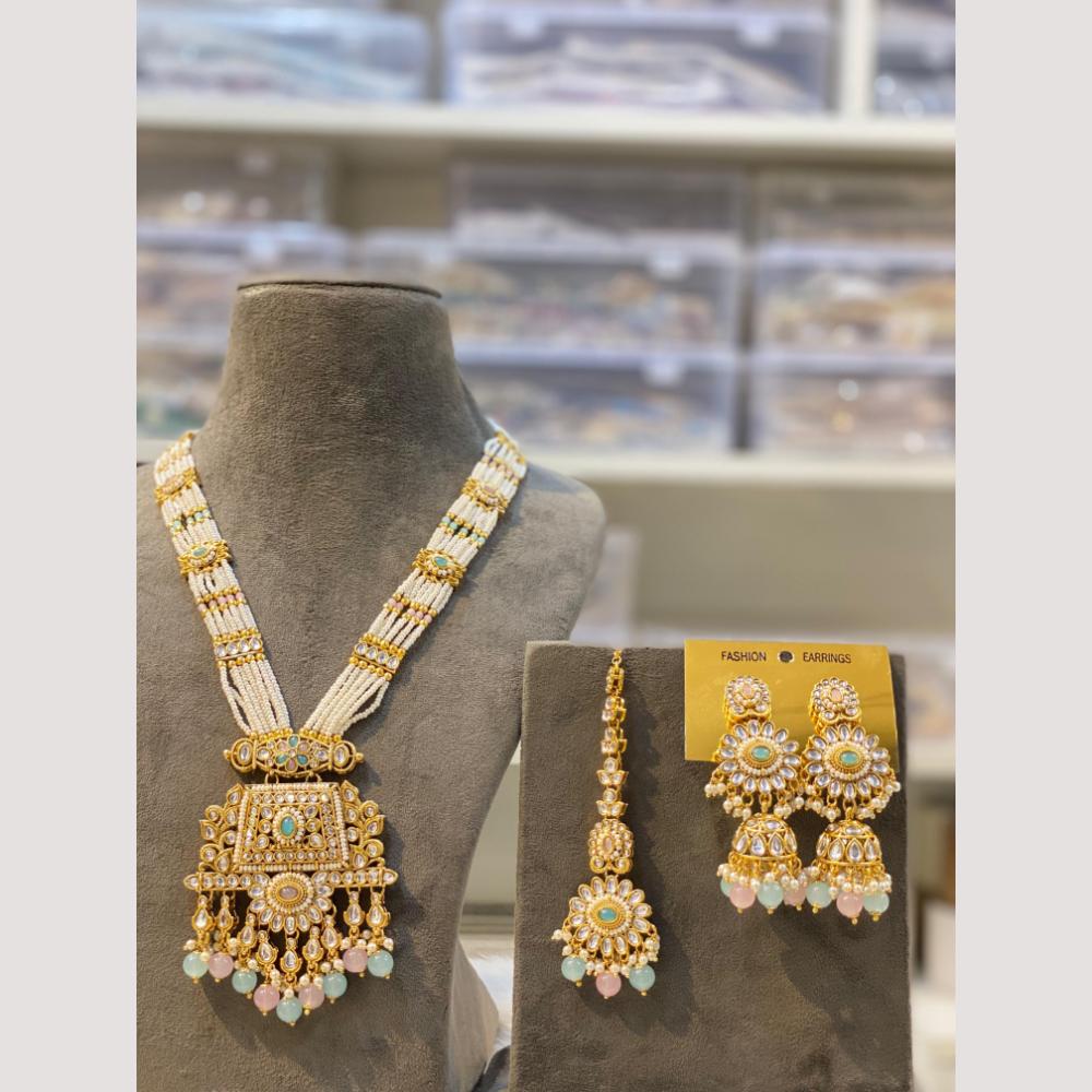 Hira Collections Luxury Kundan And Beads Necklace Set For Festive And Wedding Wear