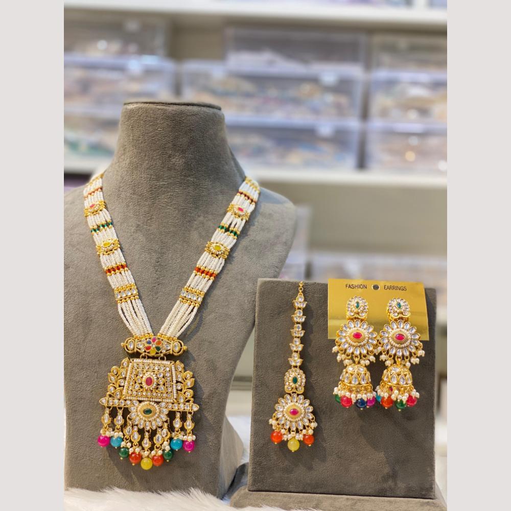 Hira Collections Luxury Kundan And Beads Necklace Set For Festive And Wedding Wear