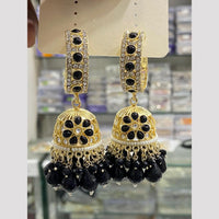 Hira Collections Designer Austrian Stone And Pota Beads Jhumki Earrings