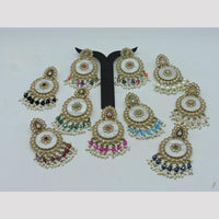 Hira Collections Glamorous Crystals And Pearls Beads Dangler Earrings