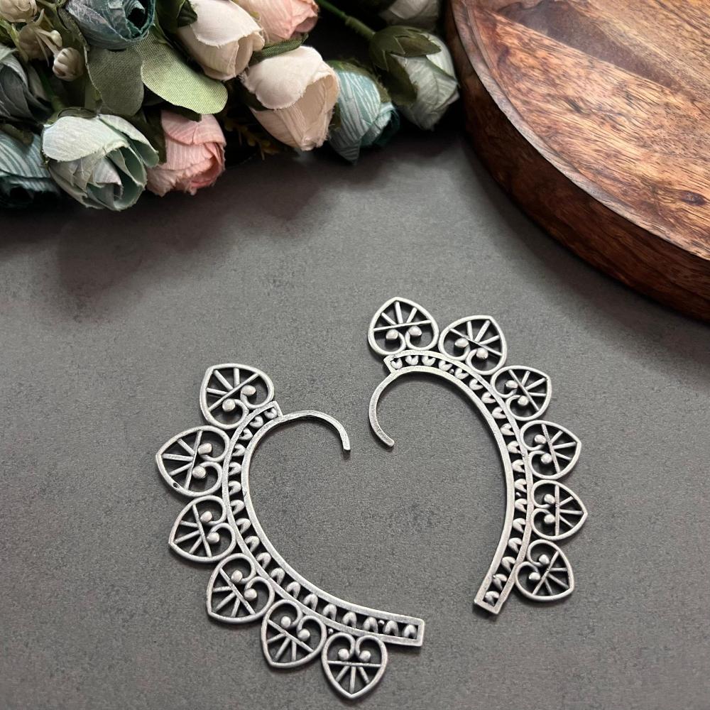 Hira Collections Intricately Designed Oxidised Earcuffs Stylish & Comfortable Ethnic Jewellery