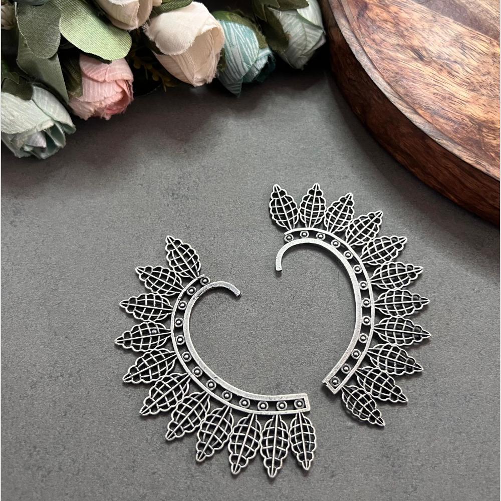 Hira Collections Intricately Designed Oxidised Earcuffs Earrings Stylish Ethnic Jewellery