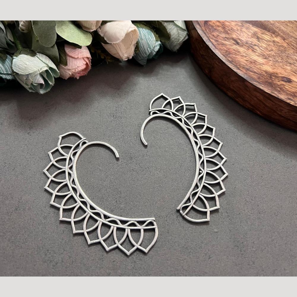 Hira Collections Unique Oxidised Earcuffs Antique Earrings for Traditional & Cultural Occasions