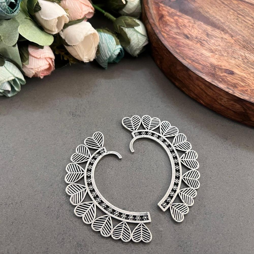 Hira Collections Unique Oxidised Earcuffs Antique Earrings for Traditional & Cultural Occasions