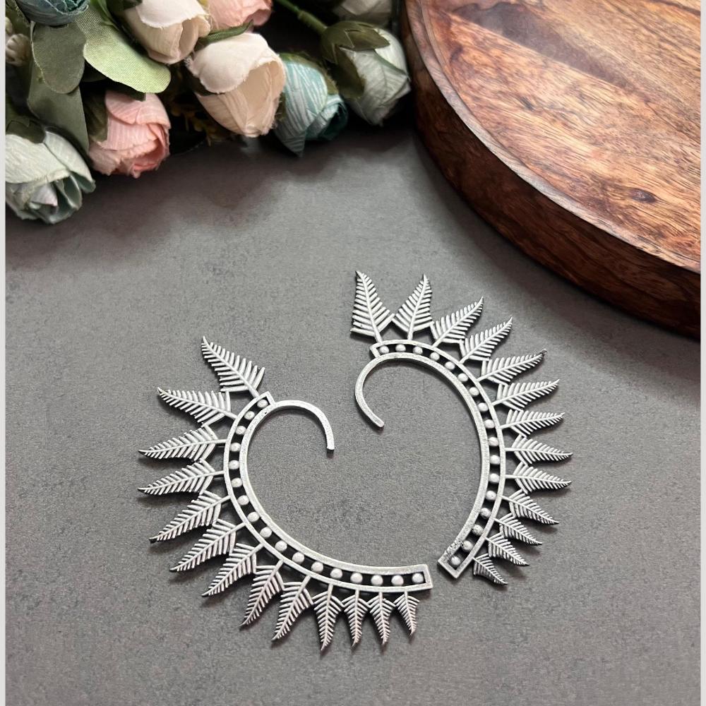 Hira Collections Intricately Designed Oxidised Earcuffs Stylish & Comfortable Ethnic Jewellery