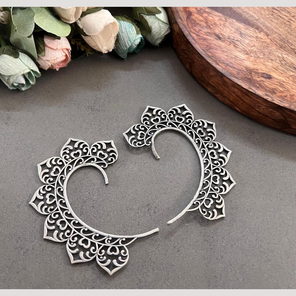 Hira Collections Intricately Designed Oxidised Earcuffs Stylish & Comfortable Ethnic Jewellery