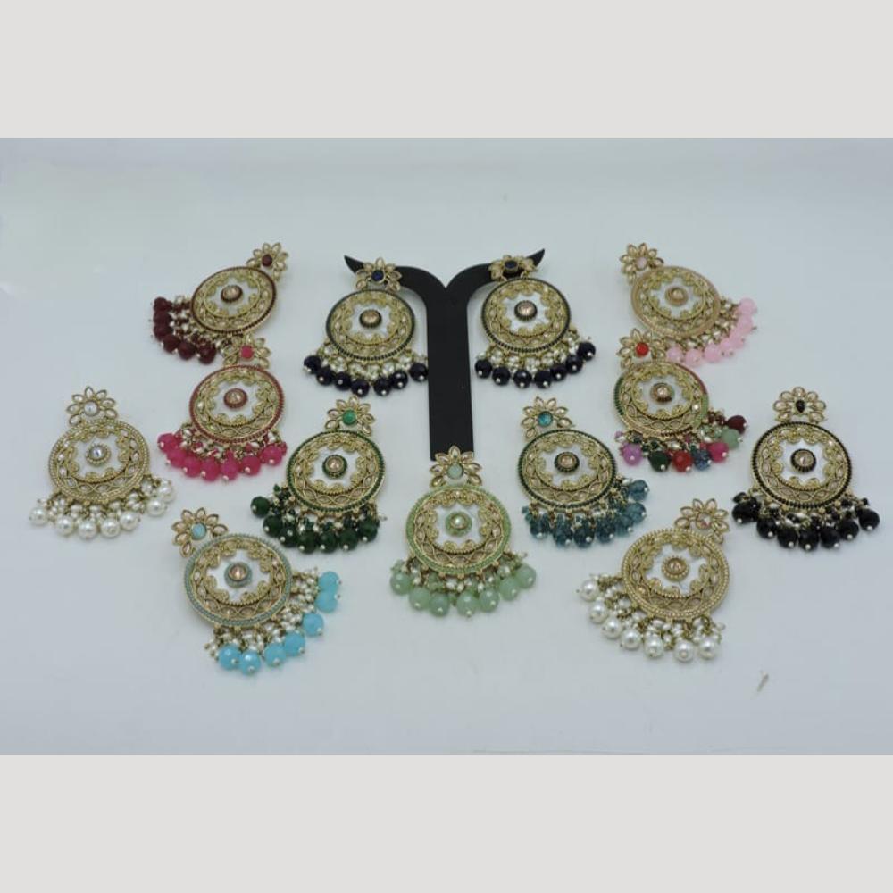 Hira Collections Elegant Crystal and Beads Dangler Earrings for Weddings and Parties