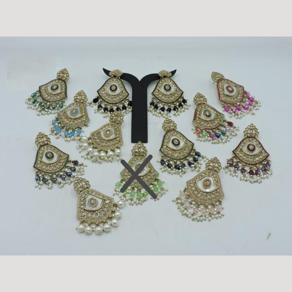 Hira Collections Elegant Crystal and Beads Dangler Earrings for Weddings and Parties