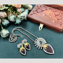 Hira Collections Long Pendant Necklace Set with Nandi Motif for Traditional Look