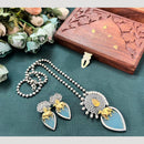 Hira Collections Long Pendant Necklace Set with Nandi Motif for Traditional Look