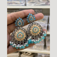 Hira Collections Gold Plated Crystals And Beads Dangler Earrings