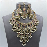 Hira Collections Stunning Austrian Stone Necklace Set For Festive Functions & Special Events