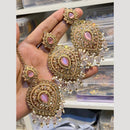 Hira Collections Elegant Crystal Stone Necklace Set with Matching Earrings for Festive Wear