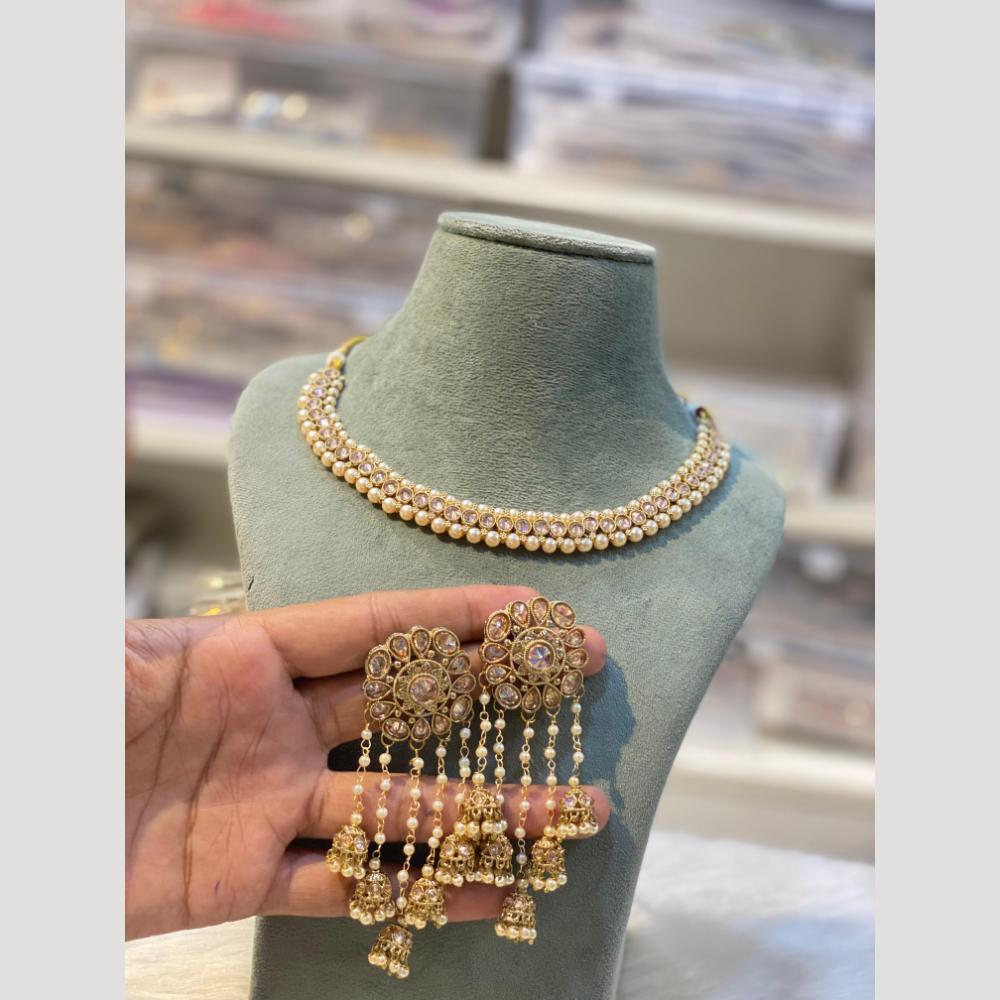 Hira Collections Elegant Kundan And Pearl Necklace Set for Weddings & Festive Wear