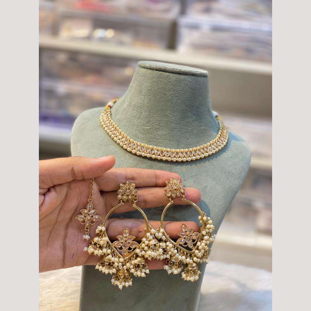 Hira Collections Elegant Kundan And Pearl Necklace Set for Weddings & Festive Wear