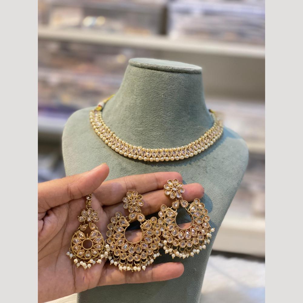 Hira Collections Elegant Kundan And Pearl Necklace Set for Weddings & Festive Wear