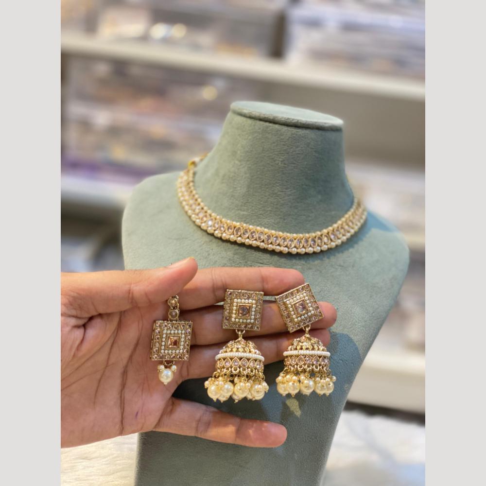Hira Collections Elegant Kundan And Pearl Necklace Set for Weddings & Festive Wear