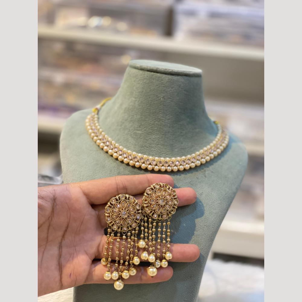 Hira Collections Elegant Kundan And Pearl Necklace Set for Weddings & Festive Wear