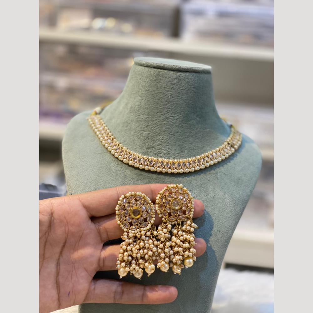 Hira Collections Elegant Kundan And Pearl Necklace Set for Weddings & Festive Wear