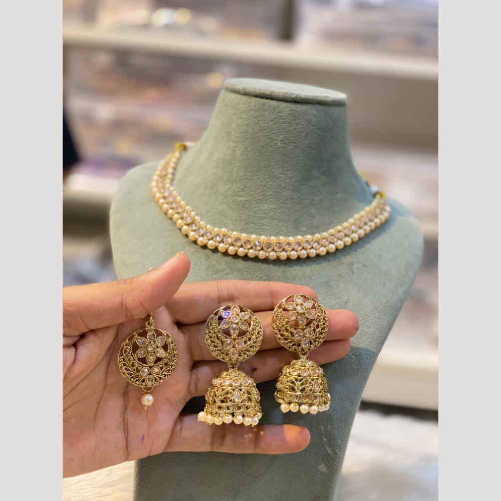 Hira Collections Elegant Kundan And Pearl Necklace Set for Weddings & Festive Wear
