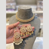 Hira Collections Sparkling Polki Kundan stones Necklace Set For Every Occassion