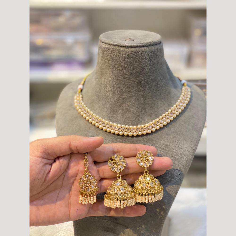 Hira Collections Sparkling Polki Kundan stones Necklace Set For Every Occassion