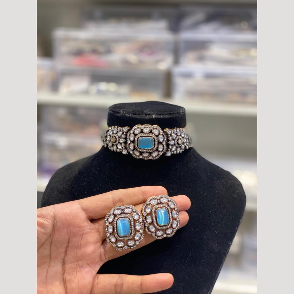 Hira Collections Royal Kundan Choker Necklace Set with Stud Earrings For Every Occassions