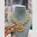 Hira Collections Royal Heritage Pota Stone & Kundan Designer Necklace Set for Weddings Celebrations
