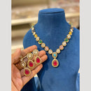 Hira Collections Antique Finish Pota Stone Necklace Set