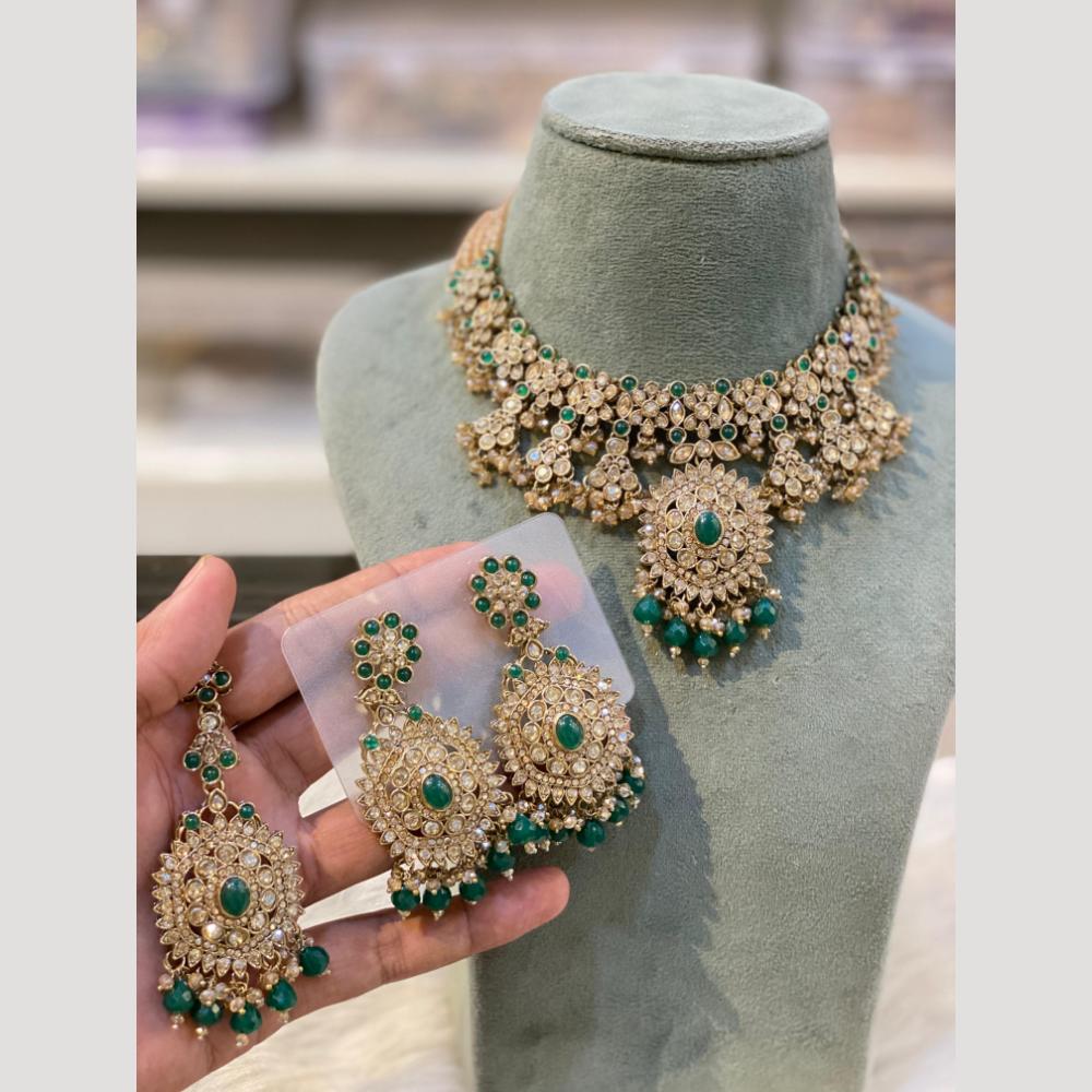 Hira Collections Vintage Style Austrian Stone And Beads Necklace Set
