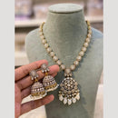 Hira Collections Statement Crystal Stone And Pearl Choker Necklace Set