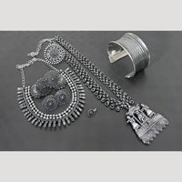 Hira Collections Trendy Oxidised Plated Combo Jewellery Set