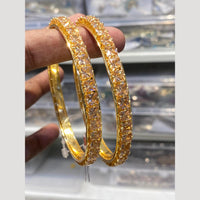 Hira Collections Royal Look Sparkling Crystal Stone Designer Bangles Set