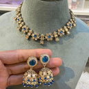 Hira Collection Elegant Crystal Stone and Pearl Necklace Set for Weddings & Festive Wear
