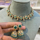 Hira Collection Elegant Crystal Stone and Pearl Necklace Set for Weddings & Festive Wear