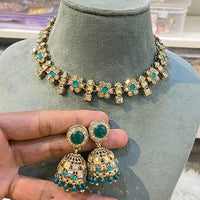 Hira Collection Elegant Crystal Stone and Pearl Necklace Set for Weddings & Festive Wear