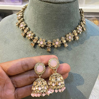 Hira Collection Elegant Crystal Stone and Pearl Necklace Set for Weddings & Festive Wear