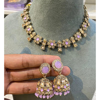 Hira Collection Elegant Crystal Stone and Pearl Necklace Set for Weddings & Festive Wear