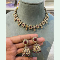 Hira Collection Elegant Crystal Stone and Pearl Necklace Set for Weddings & Festive Wear