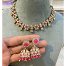 Hira Collection Elegant Crystal Stone and Pearl Necklace Set for Weddings & Festive Wear